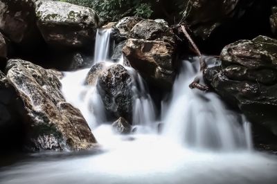 Scenic view of waterfall