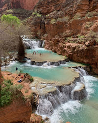 Scenic view of waterfall