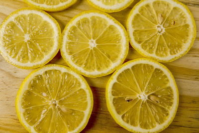 Directly above shot of oranges on table