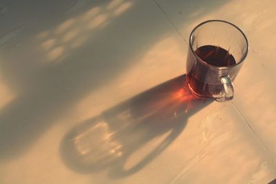 Close-up of beer on table