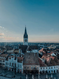 Beautiful sunset in sibiu county, romania.