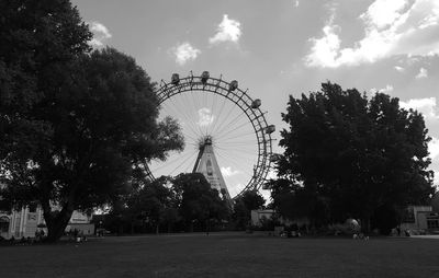 Low angle view of eiffel tower