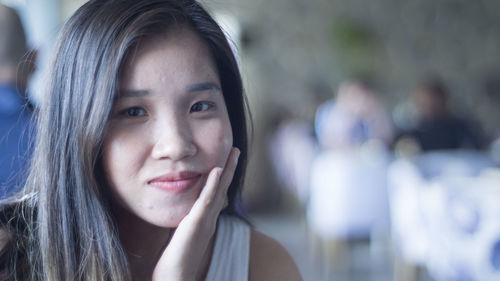 Close-up portrait of a young woman