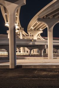 View of bridge at night