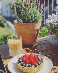 Close-up of dessert on table