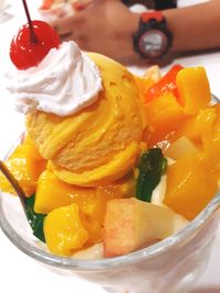 Close-up of ice cream in plate