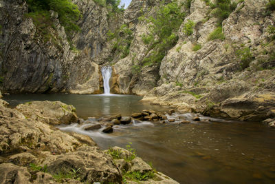 Scenic view of waterfall