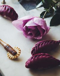 Close-up of flower on table