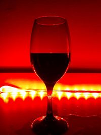 Close-up of red wine in glass