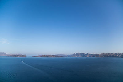 View of sea against blue sky