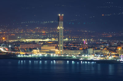 Illuminated city at night