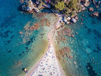 High angle view of sea shore