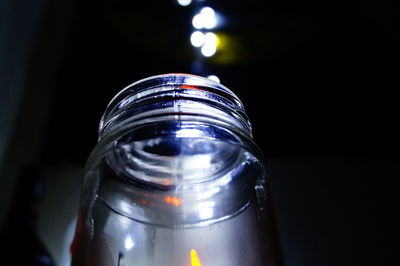 Close-up of illuminated lamp