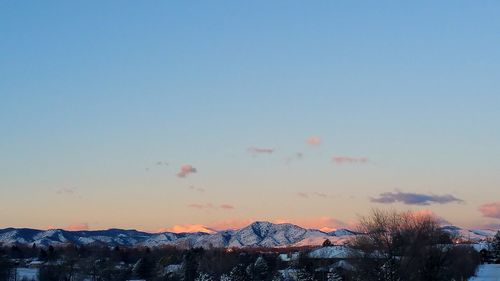 Scenic view of mountains during sunset