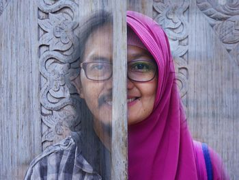 Portrait of young woman wearing mask