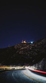 View of road at night