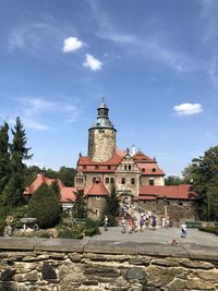 High angle view of townscape against sky