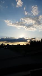 Scenic view of silhouette landscape against sky during sunset