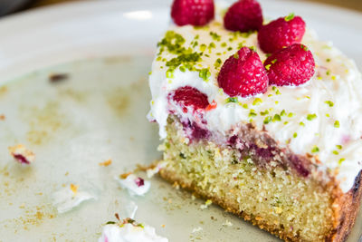 Close-up of strawberries in plate