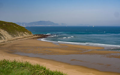 Empty beach on the coast of the basque country