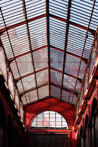 Low angle view of illuminated ceiling