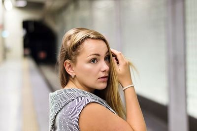 Close-up of young woman