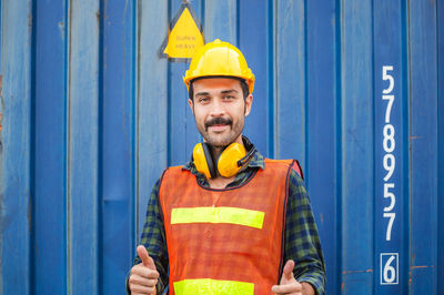 Portrait of happy man working