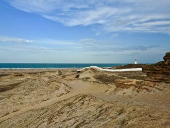 Scenic view of beach against sky