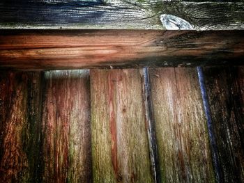 Close-up of wooden post at beach