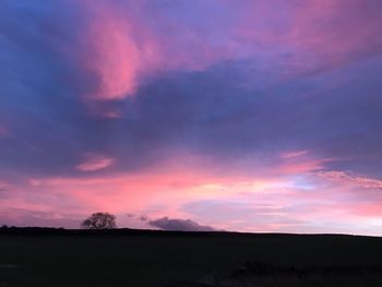 Scenic view of silhouette landscape against sky during sunset