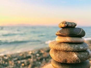 Stack of stones on beach