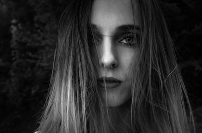 Close-up portrait of a beautiful young woman