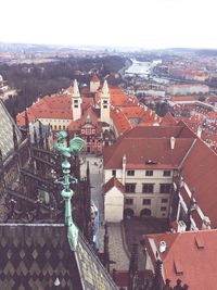 High angle view of townscape against sky