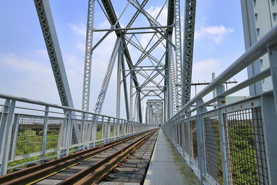 Railway bridge against sky