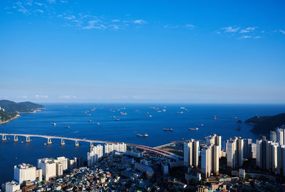 View of city at seaside