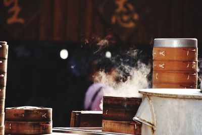 Smoke emitting from container