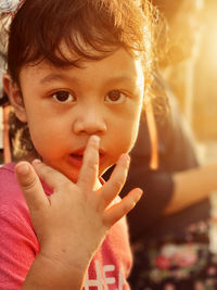 Close-up portrait of cute boy