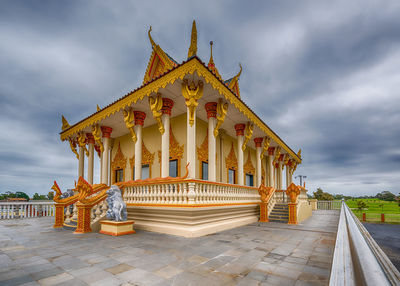 Exterior of temple building against sky