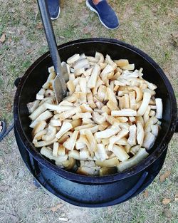 High angle view of food in container