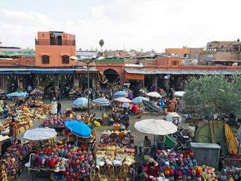 Group of people at market