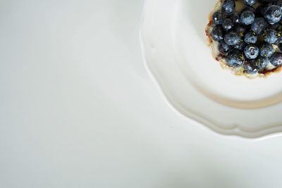 High angle view of cake slice in plate