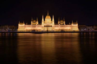 Illuminated city lit up at night