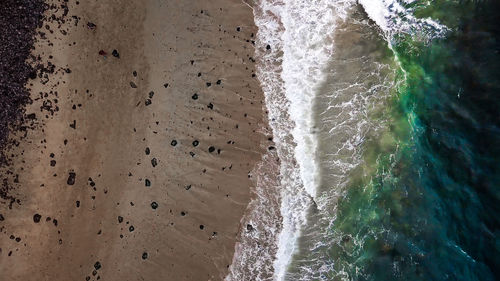 High angle view of sea waves