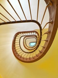 Low angle view of spiral staircase of building