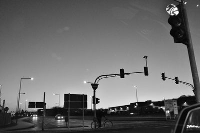 Low angle view of illuminated street light