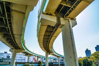 Low angle view of bridge against sky