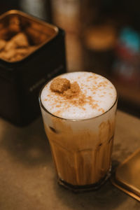 Close-up of coffee on table