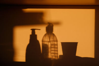 Close-up of illuminated shadow