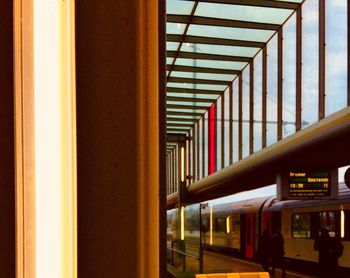 Train at railroad station platform