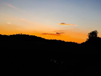 Silhouette landscape at sunset